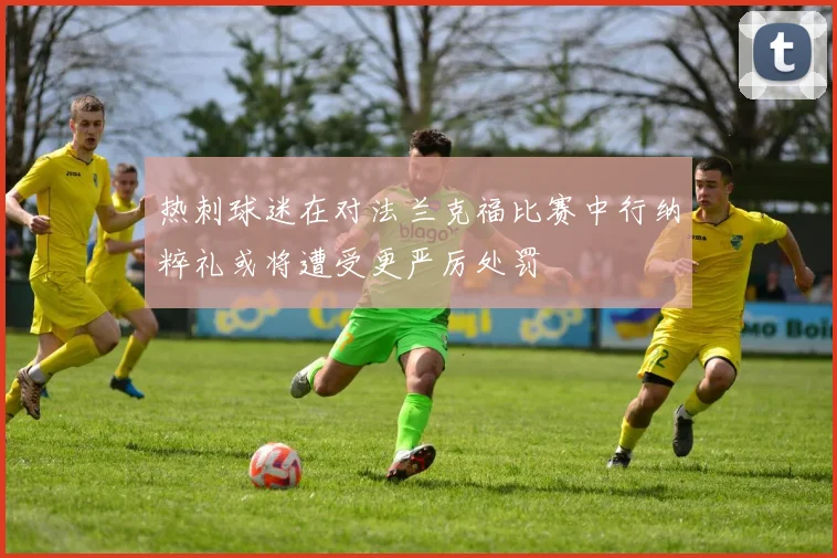 热刺球迷在对法兰克福比赛中行纳粹礼或将遭受更严厉处罚